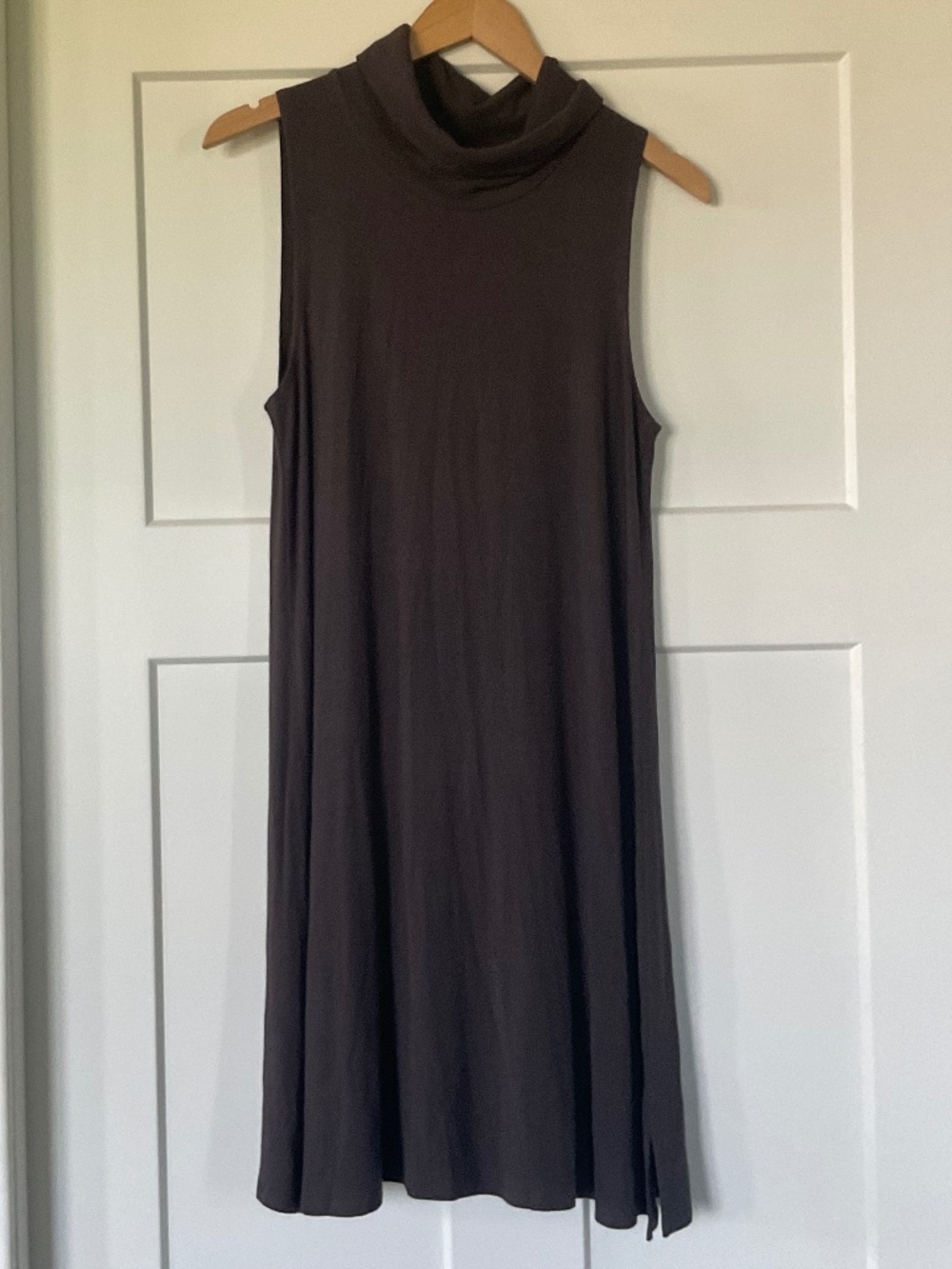 Cupio Blush Sleeveless Ribbed Mock Turtleneck Cowl Neck Dress